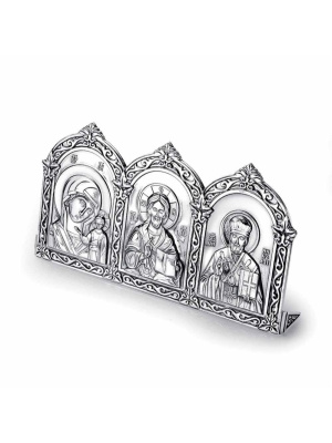 Икона бижутерия, покрытие - серебрение с оксидированием, без вставок