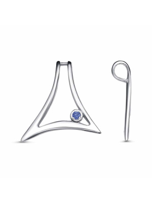 Подвеска серебро 925 пробы, покрытие - платинирование, вставка - искусственная шпинель