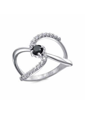 Кольцо серебро 925 пробы, покрытие - платинирование, вставка - фианит (недрагоценный камень)