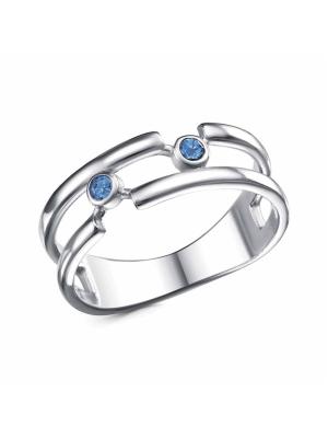 Кольцо бижутерия, покрытие - платинирование, вставка - стекло ювелирное preciosa