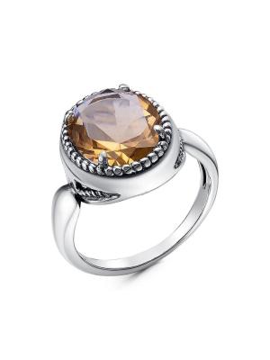 Кольцо серебро 925 пробы, покрытие - оксидирование, вставка - искусственный султанит