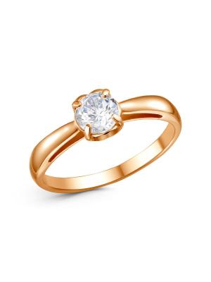 Кольцо бижутерия, покрытие - золочение, вставка - фианит (недрагоценный камень)