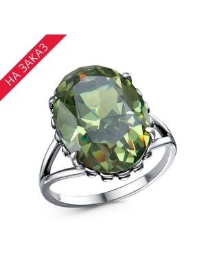 Кольцо серебро 925 пробы, покрытие - оксидирование, вставка - фианит собственной огранки (недрагоценный камень)