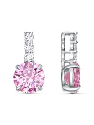 Подвеска серебро 925 пробы, покрытие - родирование, вставка - фианит (недрагоценный камень)