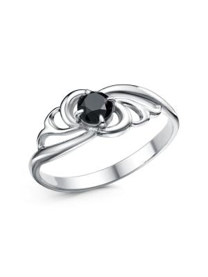 Кольцо серебро 925 пробы, покрытие - родирование, вставка - фианит (недрагоценный камень)