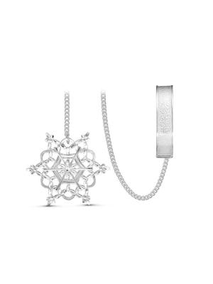 Ионизатор «снежинка» серебро 925 пробы, без покрытия, отделка - алмазная грань, без вставок