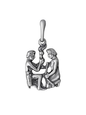 Подвеска бижутерия, покрытие - серебрение с оксидированием, без вставок