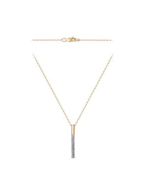 Колье серебро 925 пробы, покрытие - золочение, выборочное родирование, вставка - фианит (недрагоценный камень)