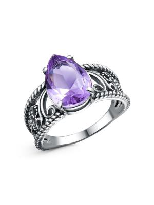 Кольцо бижутерия, покрытие - серебрение с оксидированием, вставка - стекло ювелирное