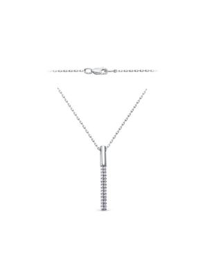 Колье серебро 925 пробы, покрытие - родирование, вставка - фианит (недрагоценный камень)