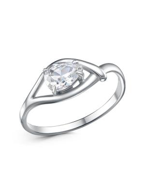 Кольцо бижутерия, покрытие - платинирование, вставка - фианит (недрагоценный камень)