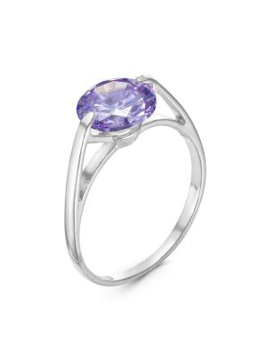 Кольцо бижутерия, покрытие - серебрение, вставка - фианит (недрагоценный камень)