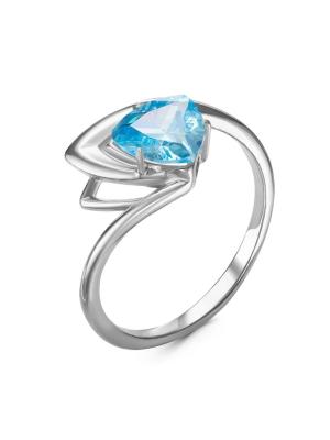 Кольцо бижутерия, покрытие - серебрение, вставка - фианит (недрагоценный камень)