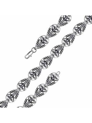 Браслет бижутерия, покрытие - серебрение с оксидированием, отделка - алмазная грань, без вставок