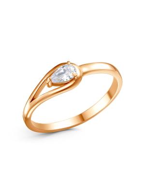 Кольцо серебро 925 пробы, покрытие - золочение, вставка - фианит (недрагоценный камень)