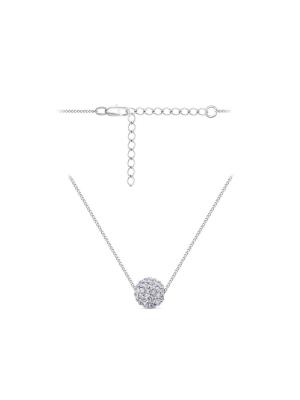 Колье бижутерия, покрытие - серебрение, вставка - стекло ювелирное