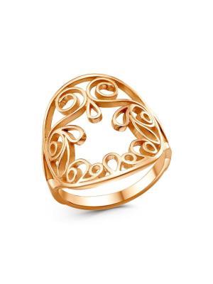 Кольцо бижутерия, покрытие - золочение, без вставок