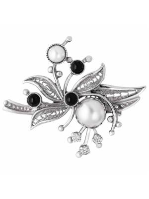 Брошь серебро 925 пробы, покрытие - оксидирование