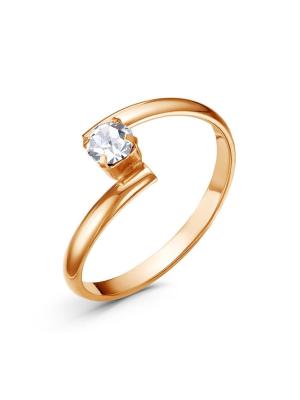 Кольцо бижутерия, покрытие - золочение, вставка - стекло ювелирное preciosa