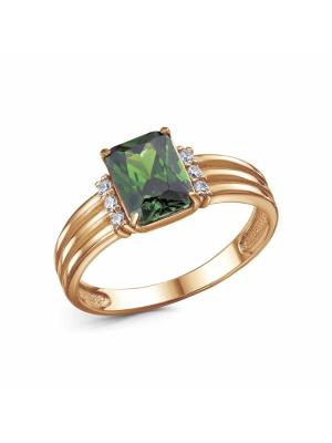 Кольцо бижутерия, покрытие - золочение, вставка - фианит (недрагоценный камень)