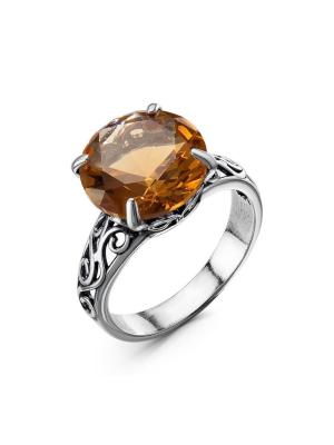 Кольцо бижутерия, покрытие - серебрение с оксидированием, вставка - искусственный султанит