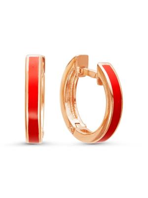 Серьги серебро 925 пробы, покрытие - золочение, отделка - эмаль, без вставок