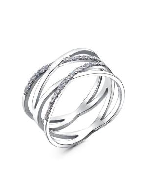 Кольцо серебро 925 пробы, покрытие - родирование, вставка - фианит (недрагоценный камень)