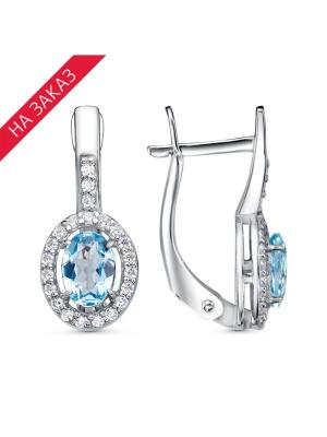 Серьги серебро 925 пробы, покрытие - родирование