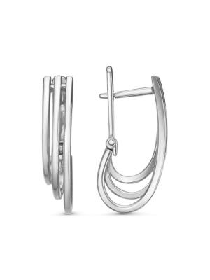 Серьги бижутерия, покрытие - серебрение с оксидированием, без вставок