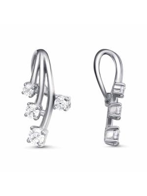 Подвеска бижутерия, покрытие - платинирование, вставка - фианит (недрагоценный камень)