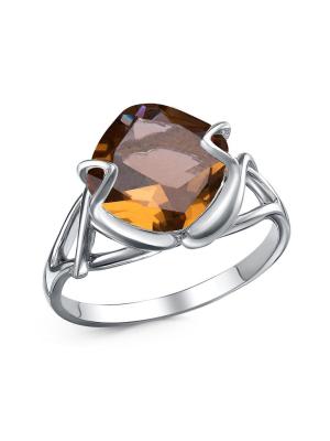 Кольцо бижутерия, покрытие - платинирование, вставка - искусственный султанит