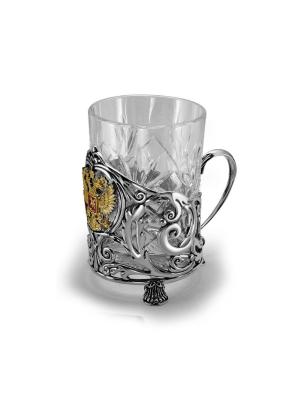 Подстаканник бижутерия, покрытие - серебрение с оксидированием, выборочное золочение, отделка - эмаль, без вставок