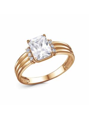 Кольцо бижутерия, покрытие - золочение, вставка - фианит (недрагоценный камень)