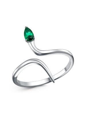 Кольцо бижутерия, покрытие - платинирование, вставка - искусственная шпинель