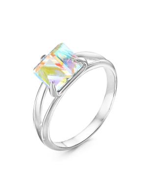 Кольцо бижутерия, покрытие - серебрение, вставка - ювелирное стекло европейской огранки