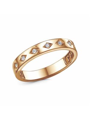 Кольцо серебро 925 пробы, покрытие - золочение, вставка - стекло ювелирное preciosa