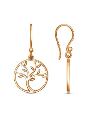 Серьги серебро 925 пробы, покрытие - золочение, без вставок