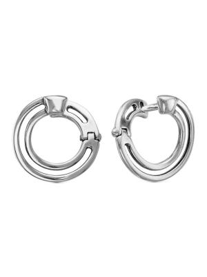 Серьги бижутерия, покрытие - серебрение с оксидированием, без вставок