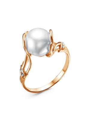 Кольцо бижутерия, покрытие - золочение, вставка - имитация жемчуга, стекло ювелирное preciosa