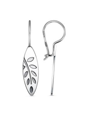 Серьги серебро 925 пробы, покрытие - оксидирование, без вставок