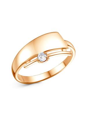 Кольцо бижутерия, покрытие - золочение, вставка - фианит (недрагоценный камень)