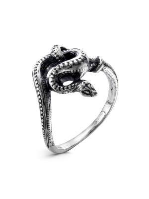 Кольцо серебро 925 пробы, покрытие - оксидирование, без вставок