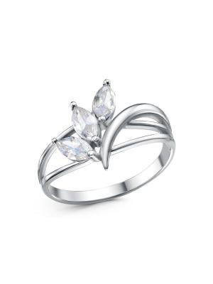 Кольцо серебро 925 пробы, покрытие - родирование, вставка - фианит (недрагоценный камень)