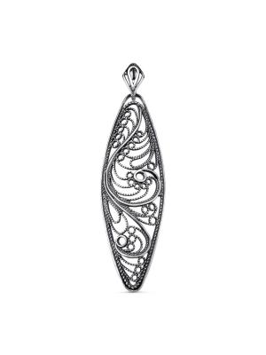 Подвеска бижутерия, покрытие - серебрение с оксидированием, без вставок