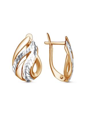 Серьги серебро 925 пробы, покрытие - золочение, отделка - алмазная грань, без вставок