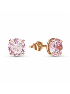 Серьги бижутерия, покрытие - золочение, вставка - фианит (недрагоценный камень)