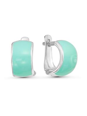 Серьги бижутерия, покрытие - серебрение, отделка - эмаль, без вставок