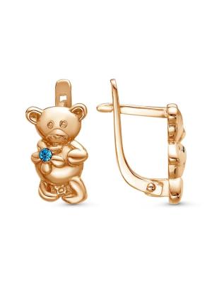 Серьги бижутерия, покрытие - золочение, вставка - стекло ювелирное preciosa