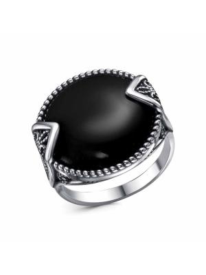 Кольцо бижутерия, покрытие - серебрение с оксидированием, вставка - искусственный агат