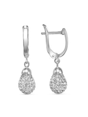 Серьги серебро 925 пробы, без покрытия, вставка - стекло ювелирное preciosa